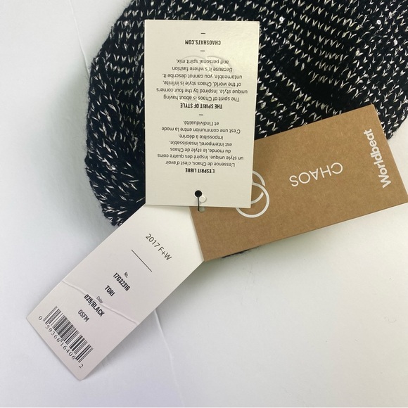 Chaos Worldbeat Tori Black Beanie with Silver and Sequin Details - Picture 7 of 7